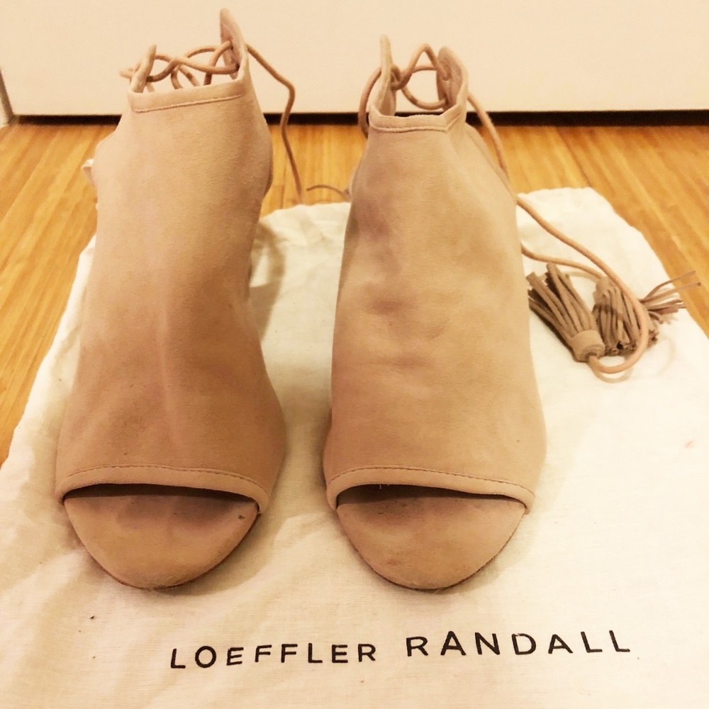 Loeffler Randall Lorelei Suede Open-Toe Ankle Boot